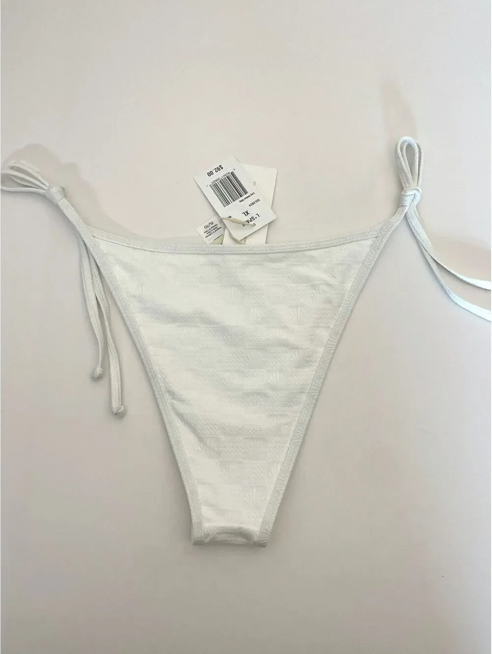 NWT L*Space Seashell Levy Bikini Bottoms White Textured Size XL